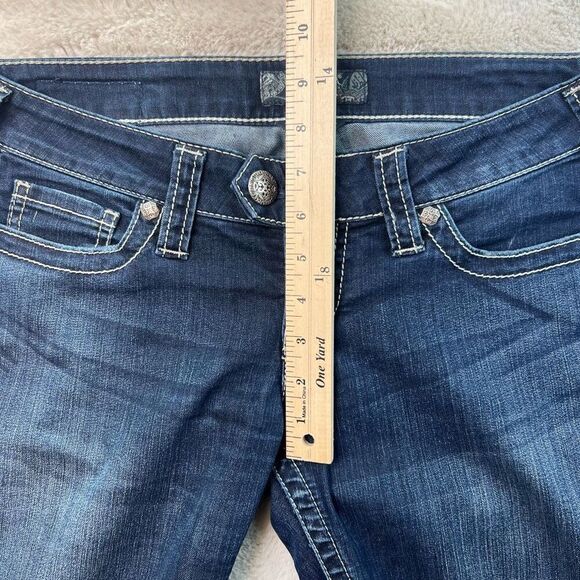 Silver Jeans Womens 28x33 Tuesday Boot Cut Low Rise Blue Denim Dark Wash Stretch - Picture 5 of 11